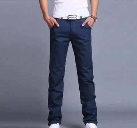 Men’s Casual Straight-Leg Cotton Pants – Everyday Comfort, Timeless Fit